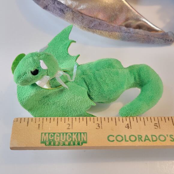 Gold & Gray Dragon Plush & 5 Mini Dragons Inside 15" Stuffed Animal Plushy - Picture 9 of 11